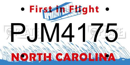 PJM4175 North Carolina License Plate