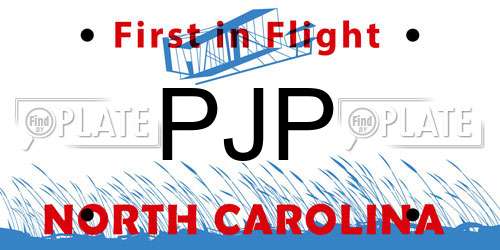 PJP North Carolina License Plate