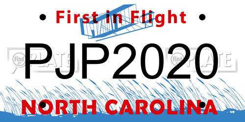 PJP2020 North Carolina License Plate