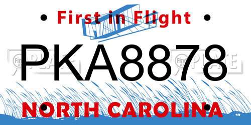 PKA8878 North Carolina License Plate