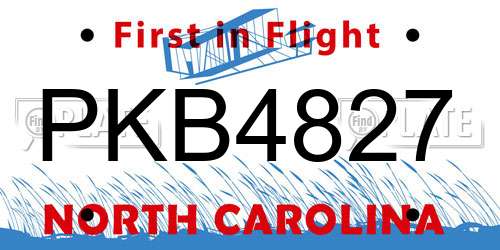 PKB4827 North Carolina License Plate
