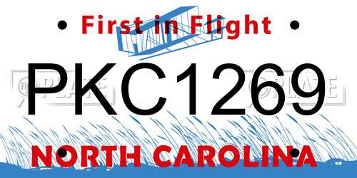 PKC1269 North Carolina License Plate