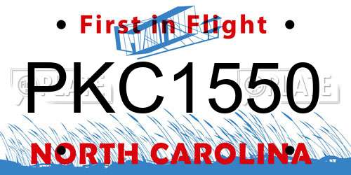 PKC1550 North Carolina License Plate