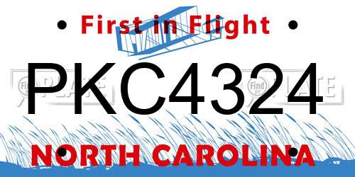 PKC4324 North Carolina License Plate