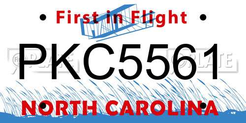 PKC5561 North Carolina License Plate