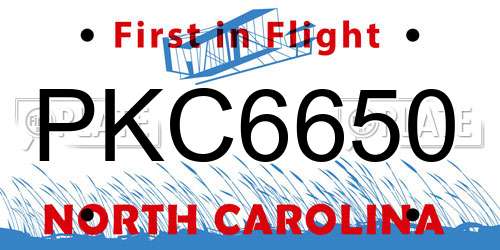 PKC6650 North Carolina License Plate