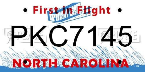 PKC7145 North Carolina License Plate