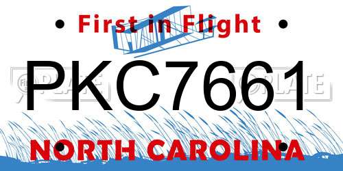 PKC7661 North Carolina License Plate