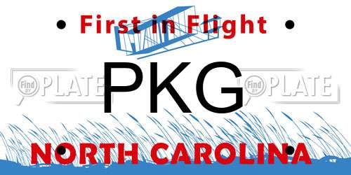 PKG North Carolina License Plate