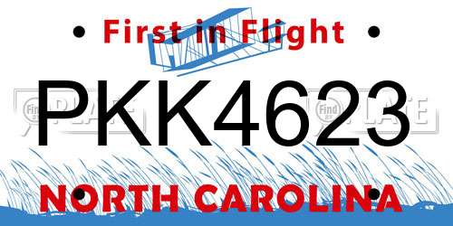 PKK4623 North Carolina License Plate
