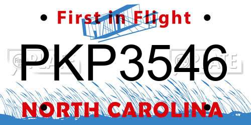 PKP3546 North Carolina License Plate