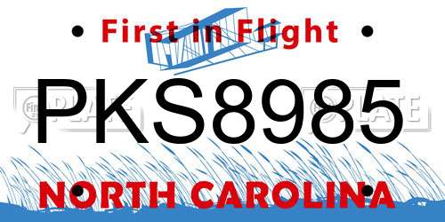 PKS8985 North Carolina License Plate