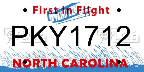 PKY1712 North Carolina License Plate
