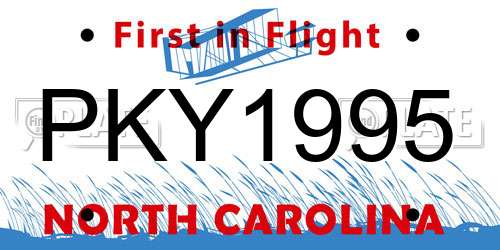 PKY1995 North Carolina License Plate