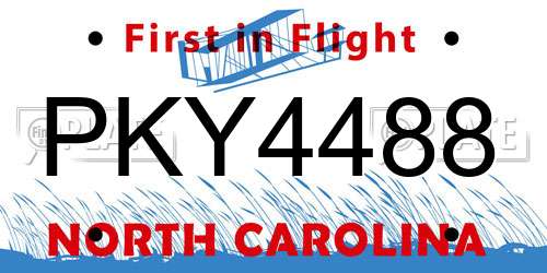 PKY4488 North Carolina License Plate