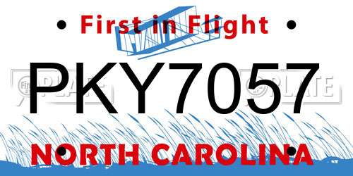 PKY7057 North Carolina License Plate
