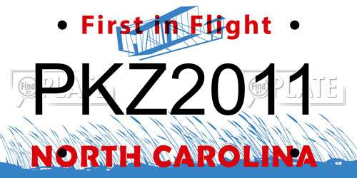 PKZ2011 North Carolina License Plate