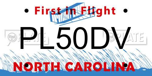 PL50DV North Carolina License Plate