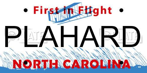 PLAHARD North Carolina License Plate