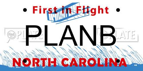 PLANB North Carolina License Plate