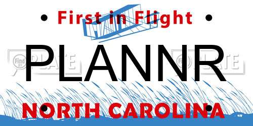 PLANNR North Carolina License Plate