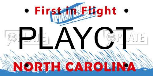 PLAYCT North Carolina License Plate