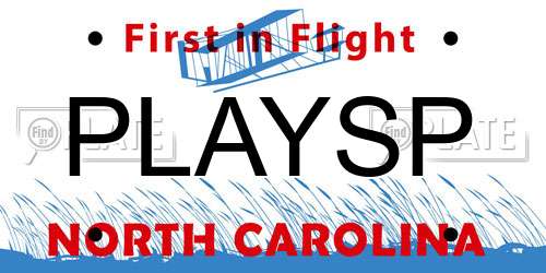 PLAYSP North Carolina License Plate