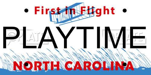 PLAYTIME North Carolina License Plate