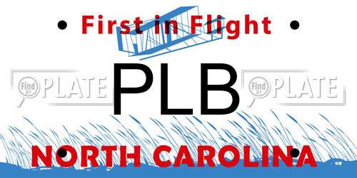 PLB North Carolina License Plate