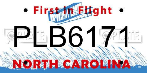 PLB6171 North Carolina License Plate
