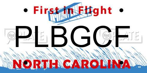 PLBGCF North Carolina License Plate