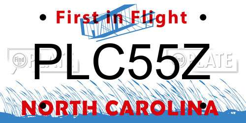 PLC55Z North Carolina License Plate