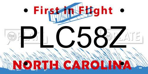 PLC58Z North Carolina License Plate