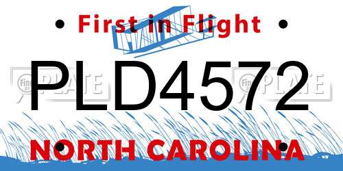 PLD4572 North Carolina License Plate