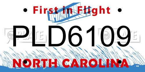 PLD6109 North Carolina License Plate