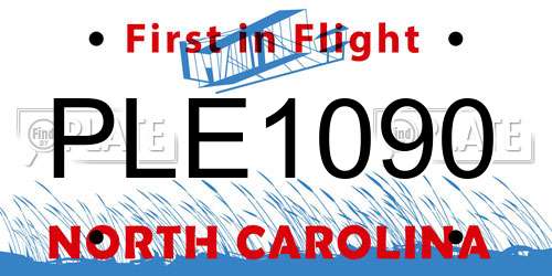 PLE1090 North Carolina License Plate