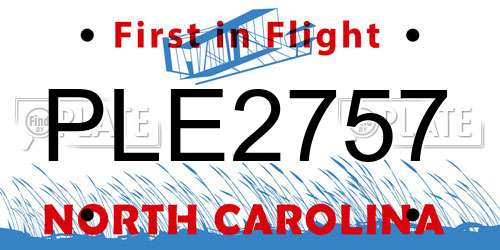 PLE2757 North Carolina License Plate