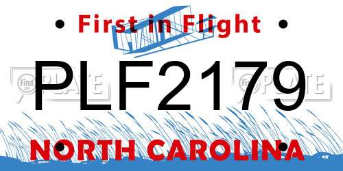PLF2179 North Carolina License Plate
