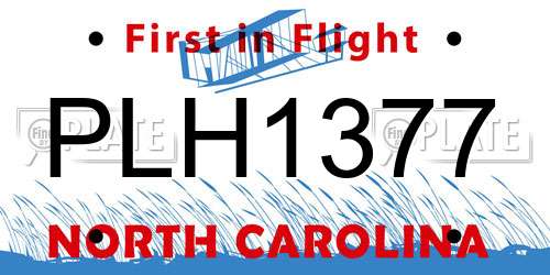 PLH1377 North Carolina License Plate