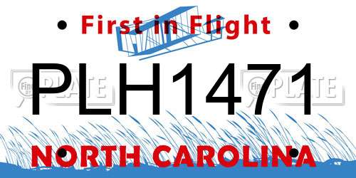 PLH1471 North Carolina License Plate