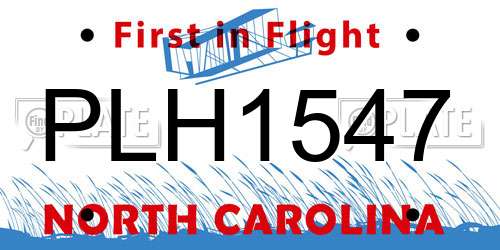 PLH1547 North Carolina License Plate