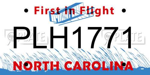 PLH1771 North Carolina License Plate