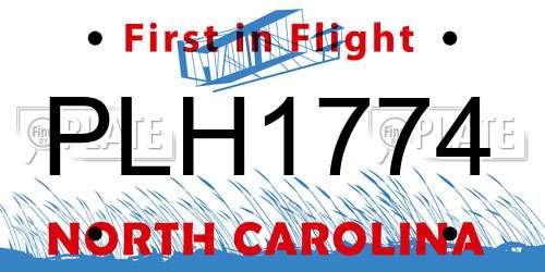 PLH1774 North Carolina License Plate