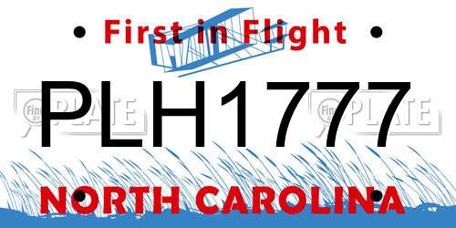 PLH1777 North Carolina License Plate