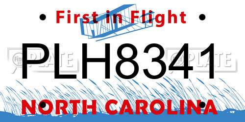 PLH8341 North Carolina License Plate