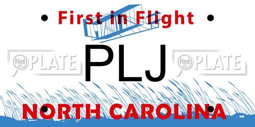 PLJ North Carolina License Plate