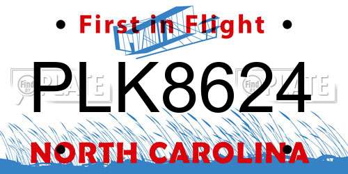 PLK8624 North Carolina License Plate