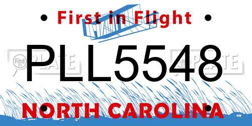 PLL5548 North Carolina License Plate