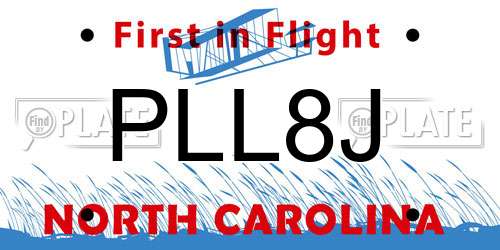 PLL8J North Carolina License Plate