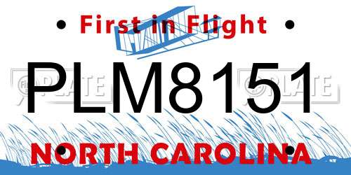 PLM8151 North Carolina License Plate
